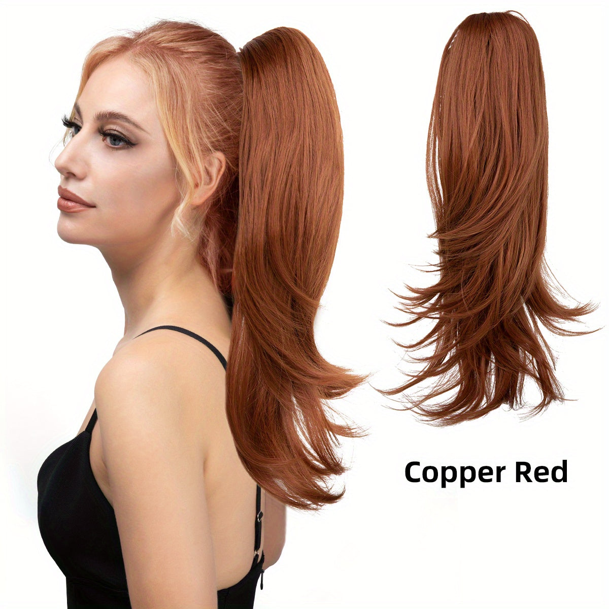 180° Rotating Claw Clip Ponytail Extension for Women - Easy-to-Wear Synthetic Curly Wave Hairpiece, Natural Look with High-Temperature Fiber, Versatile Styling for All Hair Types, Versatile Hairpiece | Curly Wave Design | Secure Fit Clip
