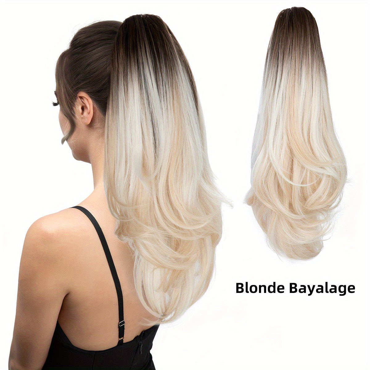 180° Rotating Claw Clip Ponytail Extension for Women - Easy-to-Wear Synthetic Curly Wave Hairpiece, Natural Look with High-Temperature Fiber, Versatile Styling for All Hair Types, Versatile Hairpiece | Curly Wave Design | Secure Fit Clip