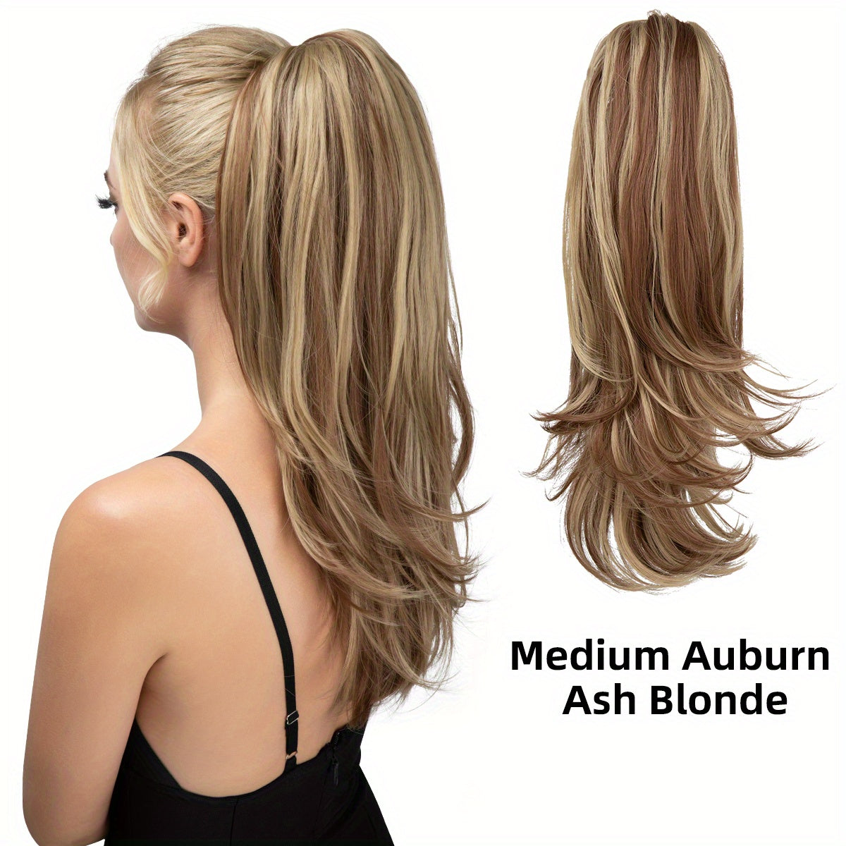180° Rotating Claw Clip Ponytail Extension for Women - Easy-to-Wear Synthetic Curly Wave Hairpiece, Natural Look with High-Temperature Fiber, Versatile Styling for All Hair Types, Versatile Hairpiece | Curly Wave Design | Secure Fit Clip