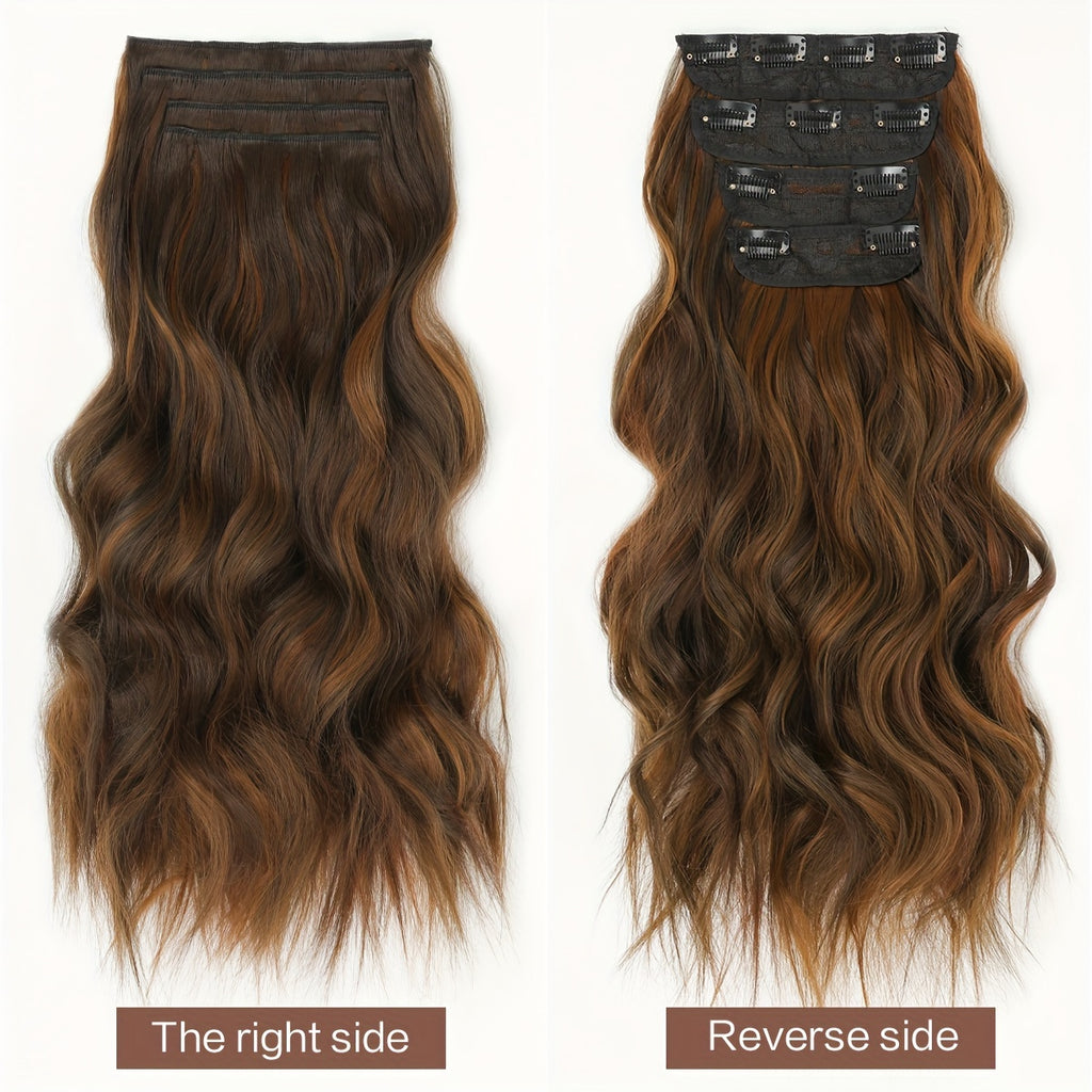 YUSULAXI Body Wave Heat Resistant High Temperature Fiber Hair Extension, 22 Inch Long, Ombre Color, for Women