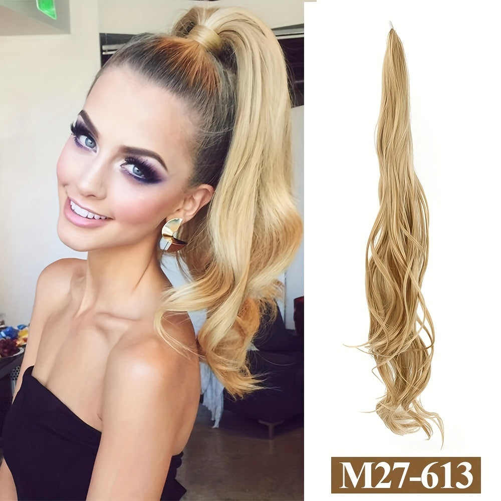 Ponytail Extension 81.28 cm Flexible Wrap Around Ponytail Hair Extensions Long Curly Pony Tails Hair Extensions Wavy Hair Ponytails Hairpieces for Women