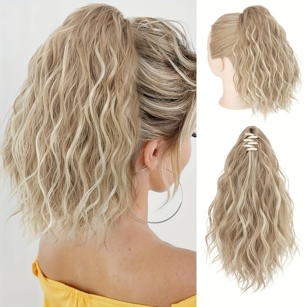 14inch Curly Wavy Fluffy Synthetic Ponytail Hairpieces - Add Volume, Style, and Elegance to Your Hair with Easy Clip-In Design - Perfect for Caucasian Women Seeking a Long, Luscious Look