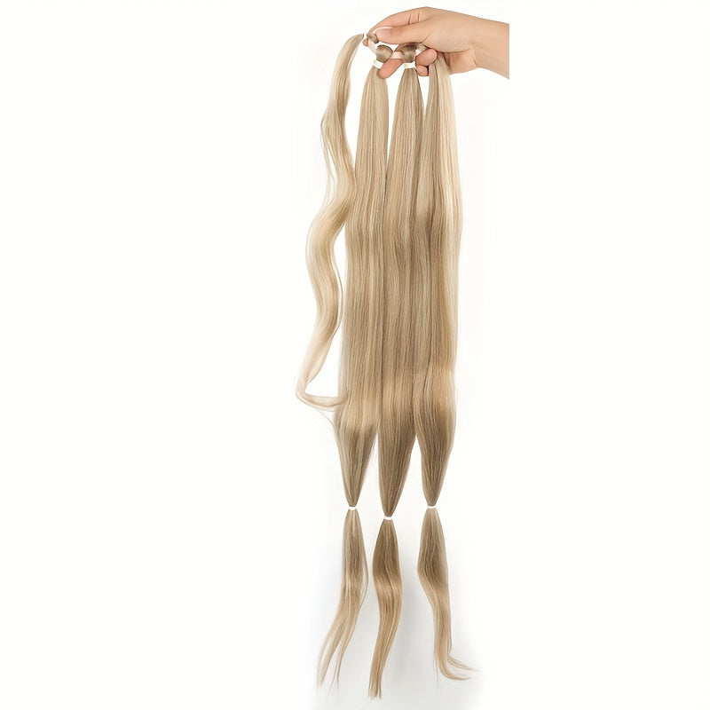 Elegant Long Straight Braided Ponytail Extension for Women - Natural-Looking, Soft Synthetic Hair with High-Temperature Fiber, Easy Wrap-Around Design - Perfect for Daily Use, Ponytail Hair Extensions