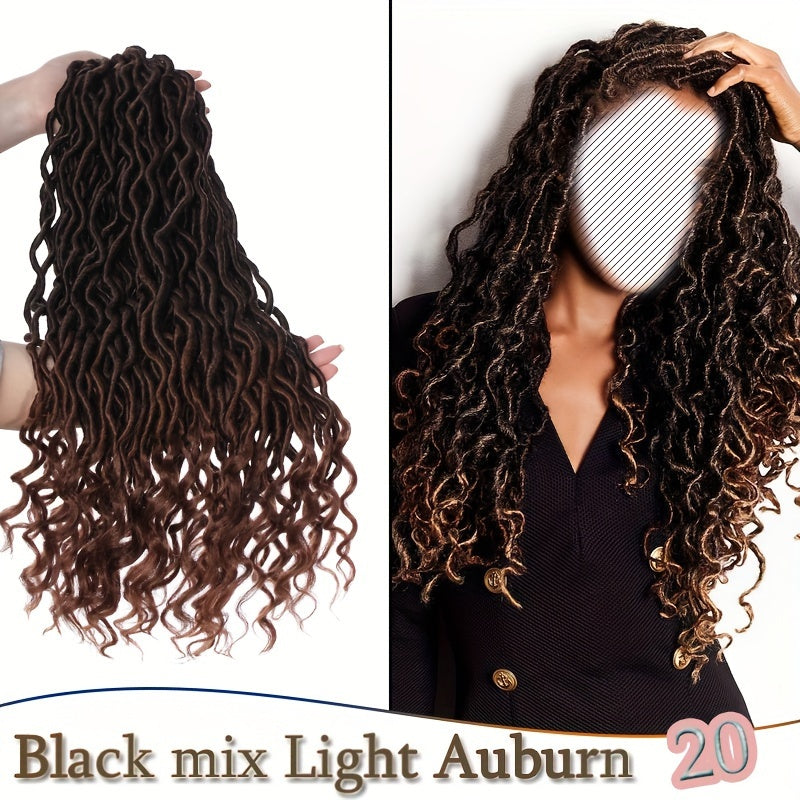 3Packs Goddess Box Braids Crochet Hair, 50.8 cm 40.64 cm Solid Ombre Boho Crochet Twist Braids Faux Locs With Curly Ends Dreadlocks 24 Strands/ Bulks For Black Women, Bohomian Box Braids Crochet Butterfly Locks Hair Extensions Soft Re-Looped