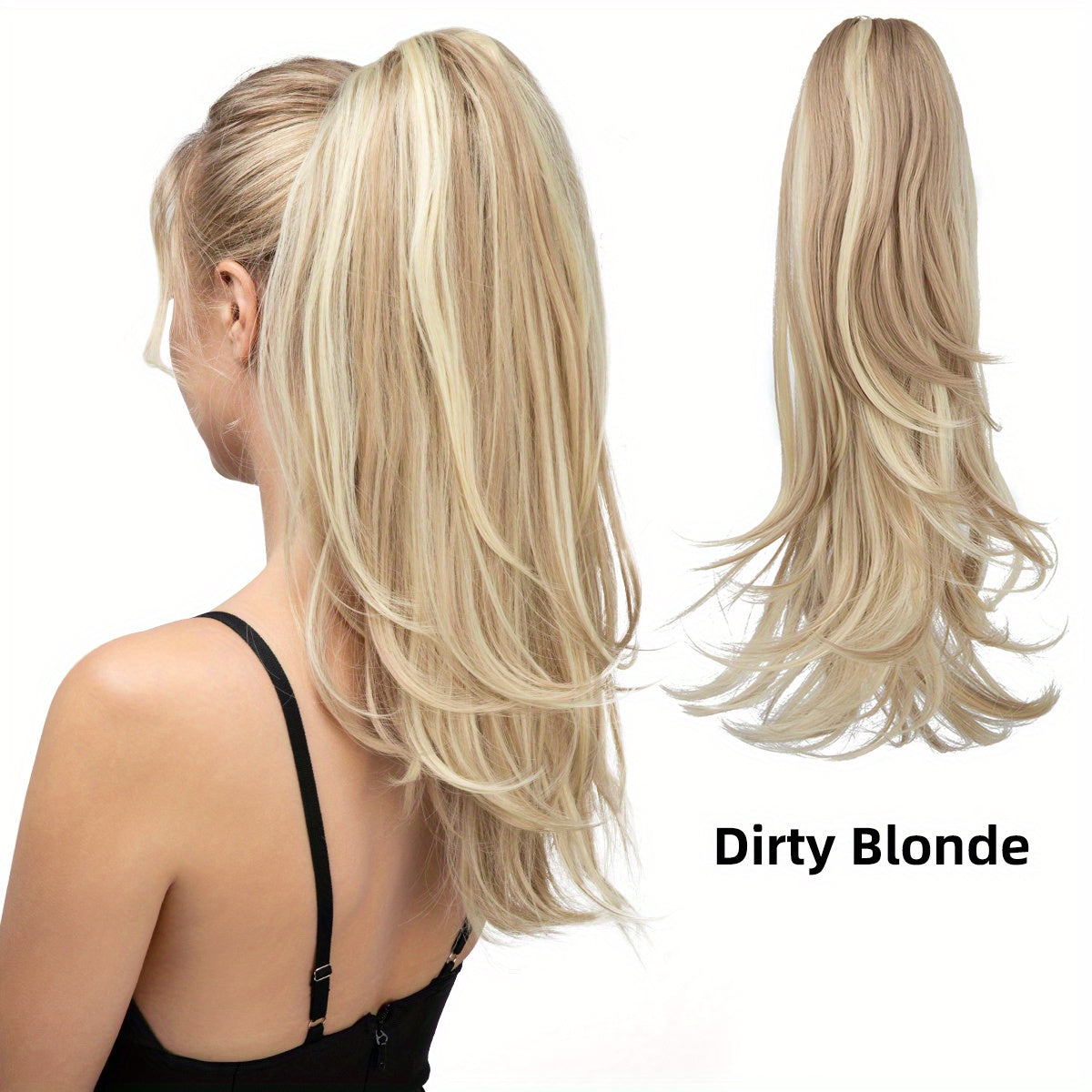 180° Rotating Claw Clip Ponytail Extension for Women - Easy-to-Wear Synthetic Curly Wave Hairpiece, Natural Look with High-Temperature Fiber, Versatile Styling for All Hair Types, Versatile Hairpiece | Curly Wave Design | Secure Fit Clip