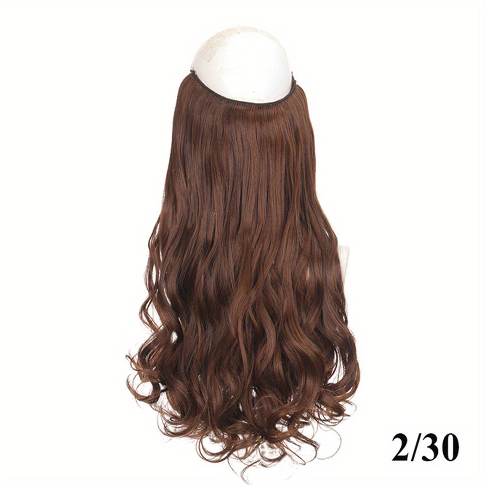 Invisible Wire Women's Hair Extensions - Easy-Clip Curly Synthetic Hairpieces, Comfortable & Natural-Looking for Full-Body Curls