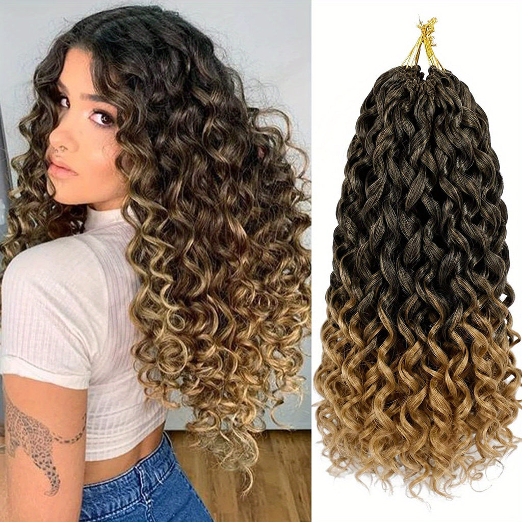4 Packs Curl Crochet Hair Short Curly Crochet Hair For Women Water Wave Beach Curl Deep Twist Crochet Braids Synthetic Braiding Hair Extensions