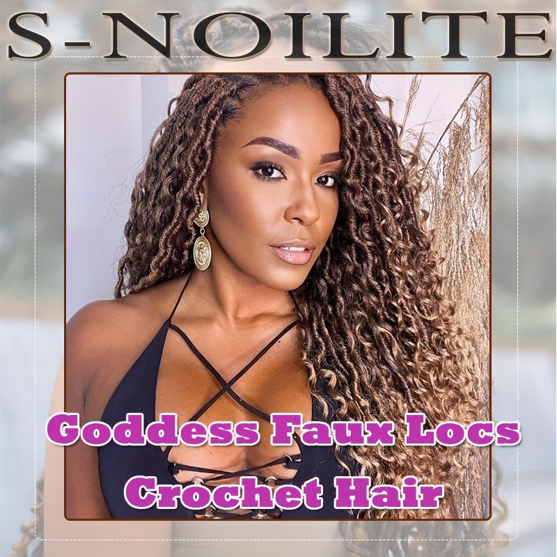 3Packs Goddess Box Braids Crochet Hair, 50.8 cm 40.64 cm Solid Ombre Boho Crochet Twist Braids Faux Locs With Curly Ends Dreadlocks 24 Strands/ Bulks For Black Women, Bohomian Box Braids Crochet Butterfly Locks Hair Extensions Soft Re-Looped