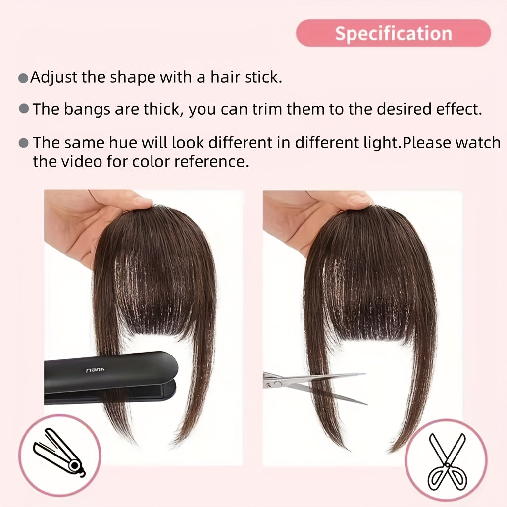 Elegant Women'S 100% Human Hair Bangs Clips, Platinum Blonde Remy Human Hair, 15.24cm Air Fringe Bangs Hairpiece for Women
