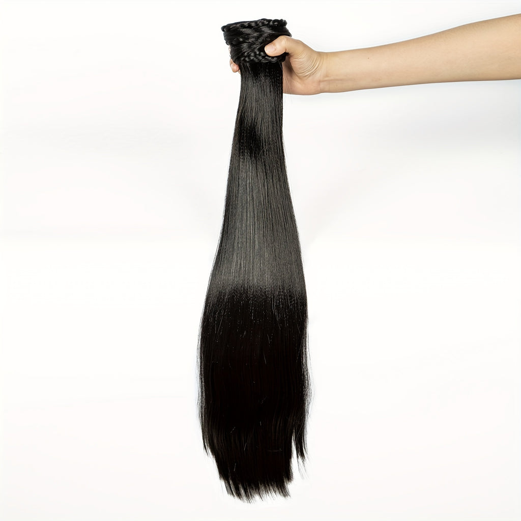 Elegant Straight Ponytail Hair Extension for Women, Synthetic Clip-In Tail Hairpiece, Versatile Accessory for All - Fashion Fiber Chic Ponytail Extension