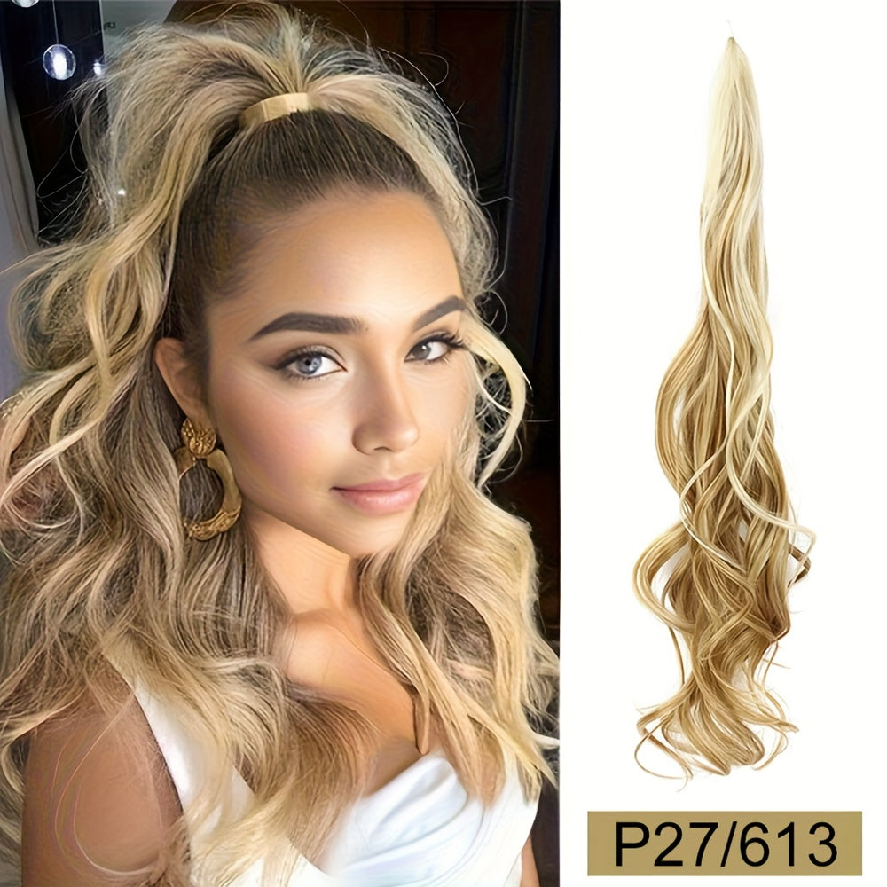 Ponytail Extension 81.28 cm Flexible Wrap Around Ponytail Hair Extensions Long Curly Pony Tails Hair Extensions Wavy Hair Ponytails Hairpieces for Women