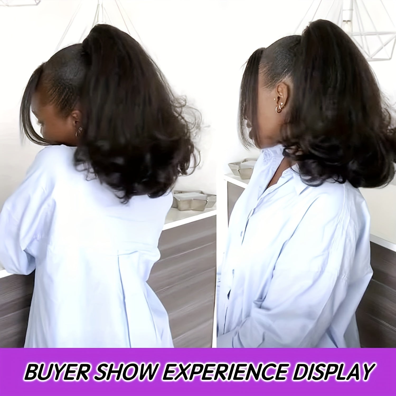 Kinky Straight Drawstring Ponytail Synthetic Hair Extensions Tail Warping Ponytail Hair for Natural Fluffy Yaki Straight Ponytai