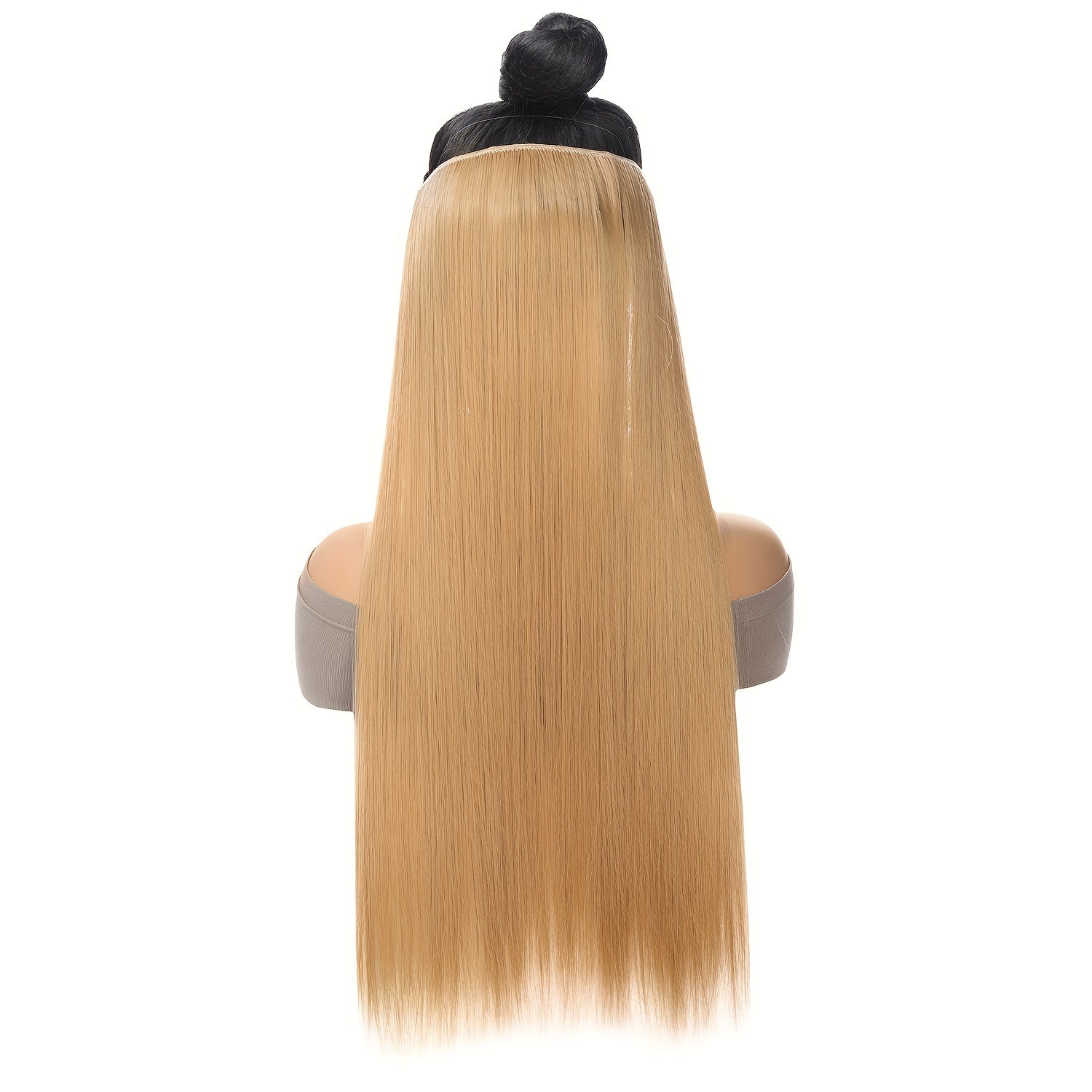 Synthesis Of The Line Type Hair Extensions Straight Hair Wig Piece One Hairpiece With Invisible Fish Line Transparent Wire Adjustable Size