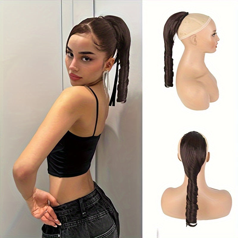 Blonde Curly Wave Clip-On Ponytail Hair Extensions for - Synthetic Drawstring Ponytail with Secure Clips, Elegant Volume & Length for Versatile Hairstyles, Ponytail Extension, Easy Hair Enhancement, Voluminous Ponytail, Secure Clip Attachment