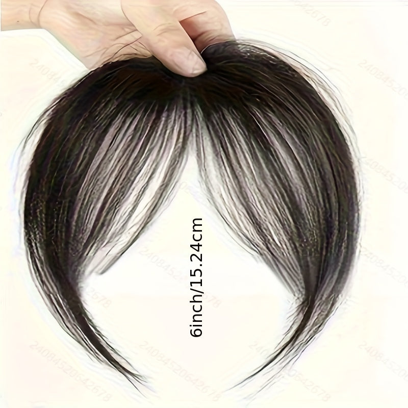 Stylish Clip-In Bang Wig - Synthetic Fiber, Natural Look, No Glue Needed, Perfect for Everyday Styling and Forehead Coverage, Wavy Style Suitable for All Ethnicities