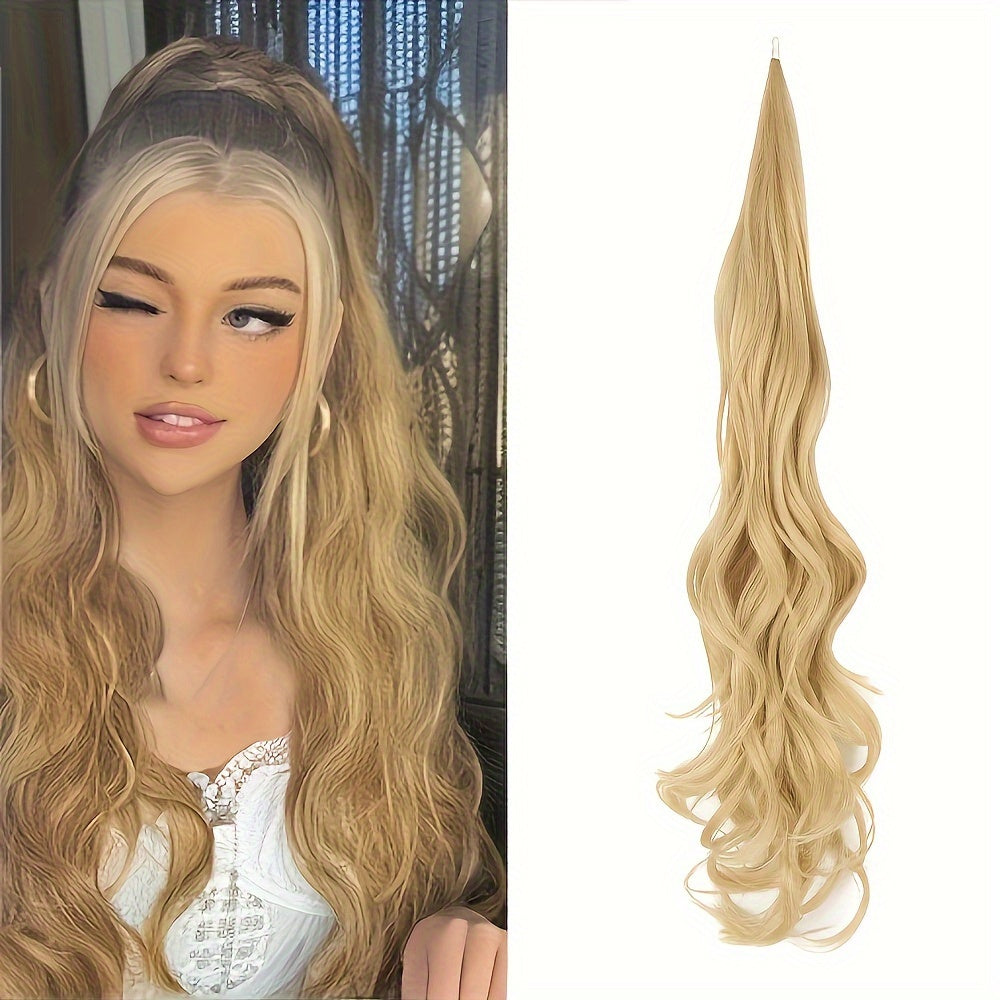 Ponytail Extension 81.28 cm Flexible Wrap Around Ponytail Hair Extensions Long Curly Pony Tails Hair Extensions Wavy Hair Ponytails Hairpieces for Women