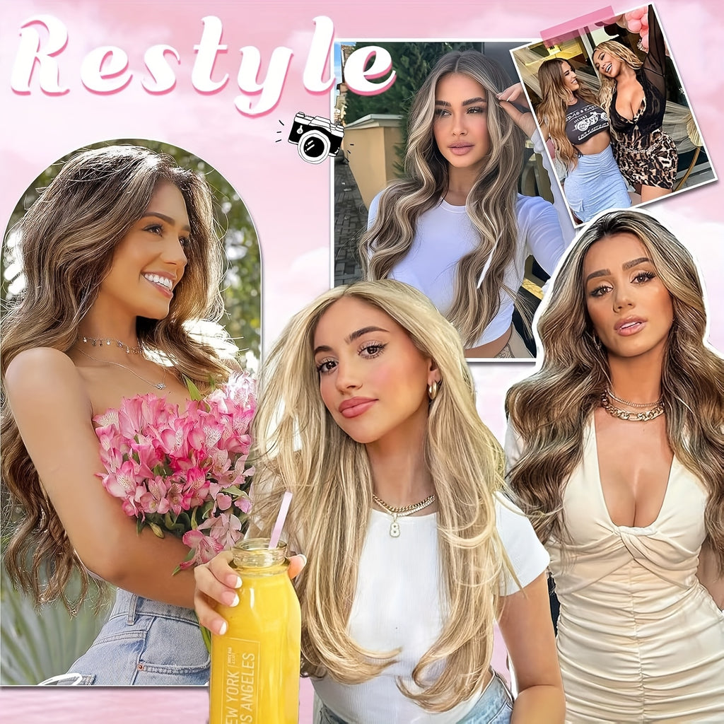 Straight Clip In Hair Extensions 100% Real Human Hair, 8pcs 18 Clips 16-24 Inch Invisible Natural Soft Real Human Hair Extensions Clip Ins, Use For Wedding, Party, Birthday, Cosplay, Can Dye, Wash, Curl To Add Volumn.