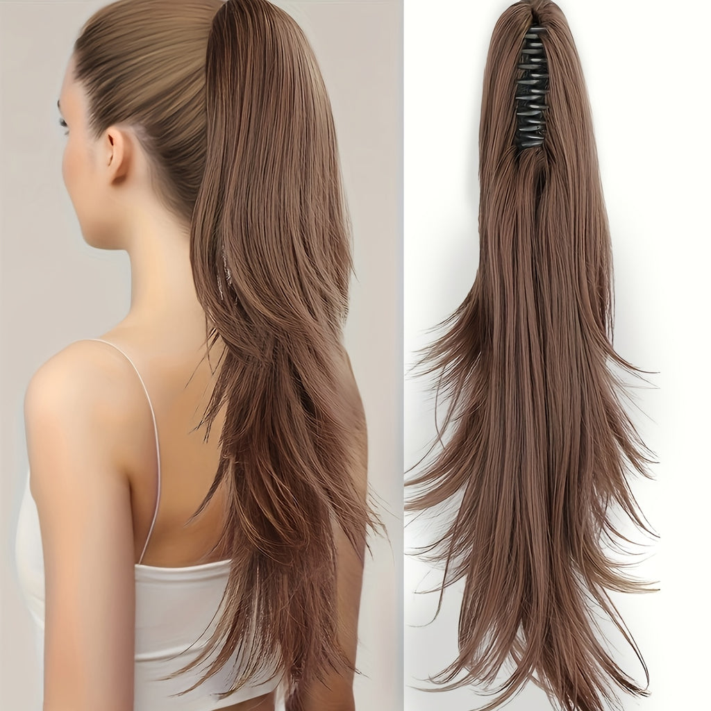 Women's High Temperature Fiber Ponytail Extension, Straight Hair Synthetic Clip-In Ponytail, Durable & Heat Resistant, for Daily Wear and Halloween, Versatile Hairpiece | Natural Look Extension | Heat Resistant Fiber, Ponytail Hair Extensions