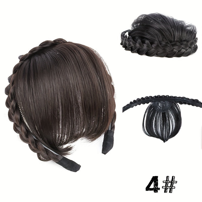 New Hair Accessories With Bangs Braids Headband Hair Extension High Temperature Synthetic Fiber Fake Hair For Women Daily Use Halloween Christmas