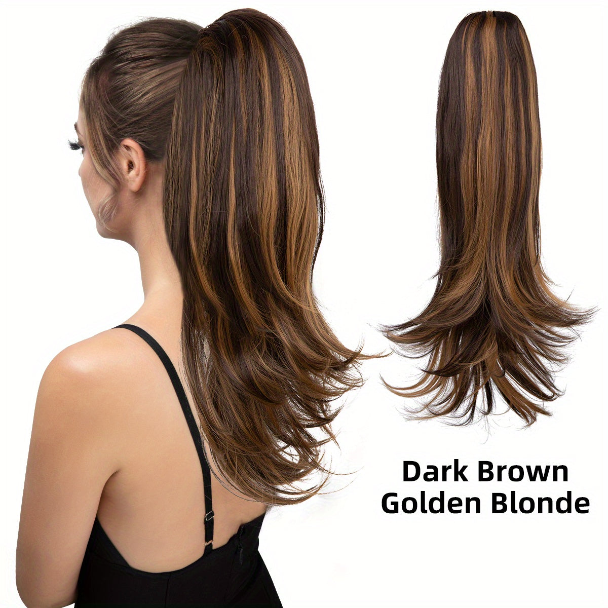 180° Rotating Claw Clip Ponytail Extension for Women - Easy-to-Wear Synthetic Curly Wave Hairpiece, Natural Look with High-Temperature Fiber, Versatile Styling for All Hair Types, Versatile Hairpiece | Curly Wave Design | Secure Fit Clip