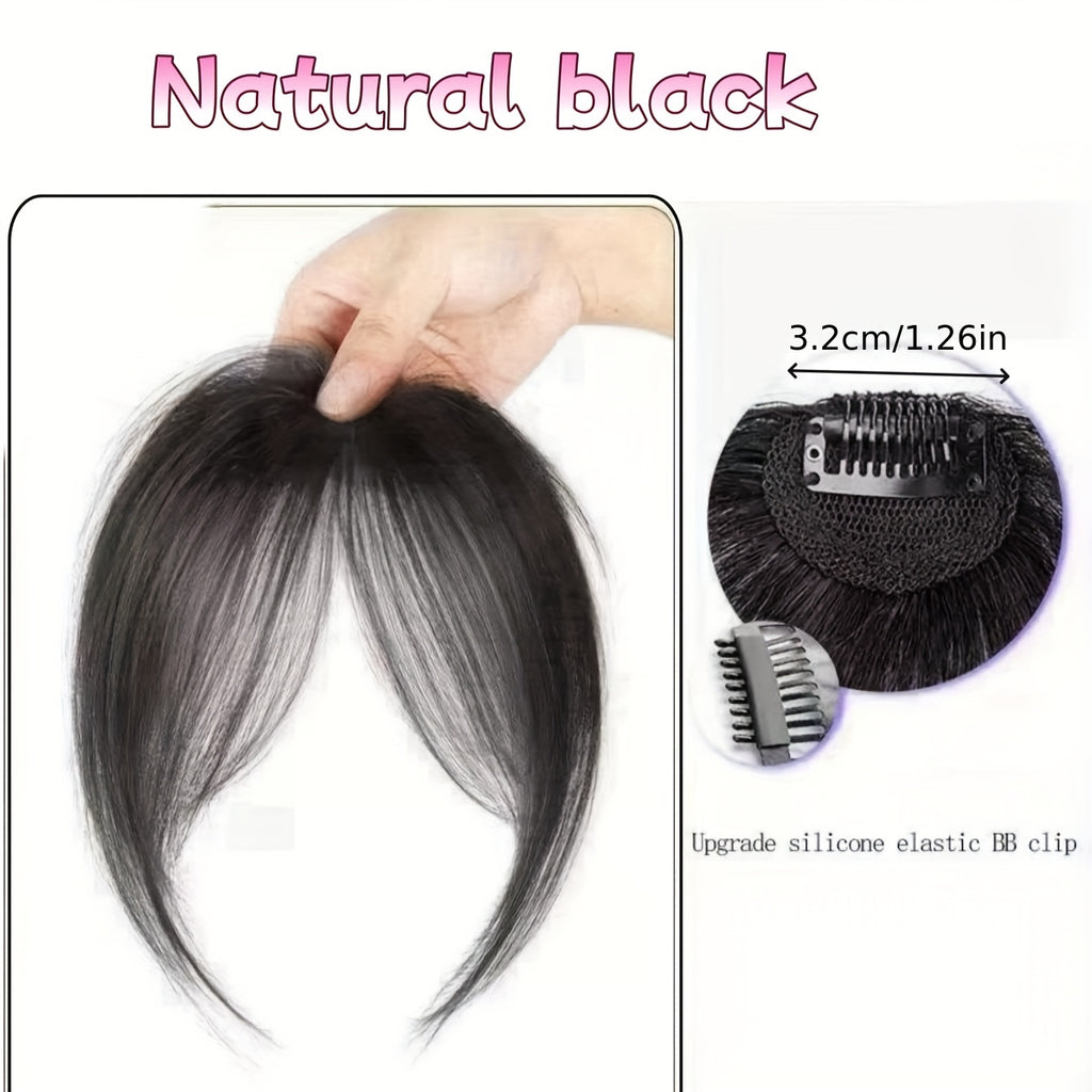 1pc Women'S Elegant Deep Brown Black Light Brown Clip-in Bangs Hairpiece, Synthetic Bangs, Hair Accessory with Sideburns, Natural Voluminous Bangs Clip-in Hair Decor, Suitable for Daily Hair Accessories Wear