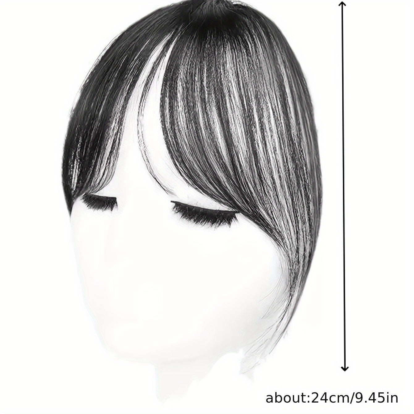 1pc Women'S Elegant Deep Brown Black Light Brown Clip-in Bangs Hairpiece, Synthetic Bangs, Hair Accessory with Sideburns, Natural Voluminous Bangs Clip-in Hair Decor, Suitable for Daily Hair Accessories Wear