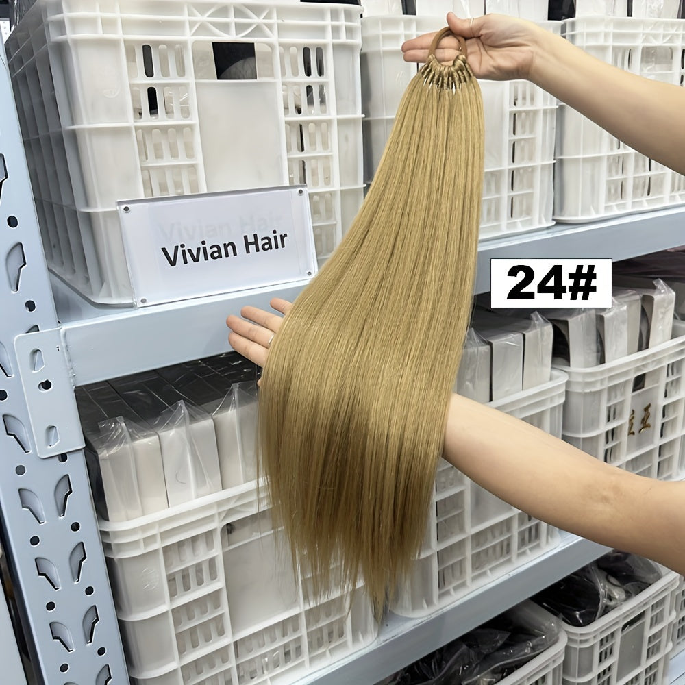[Yaki Straight Ponytail] 28-Inch Yaki Straight High-Temperature Synthetic Ponytail Extension | Elastic Rubber Band Attachment | Versatile & Durable for Daily Use, Ponytail Hair Extensions