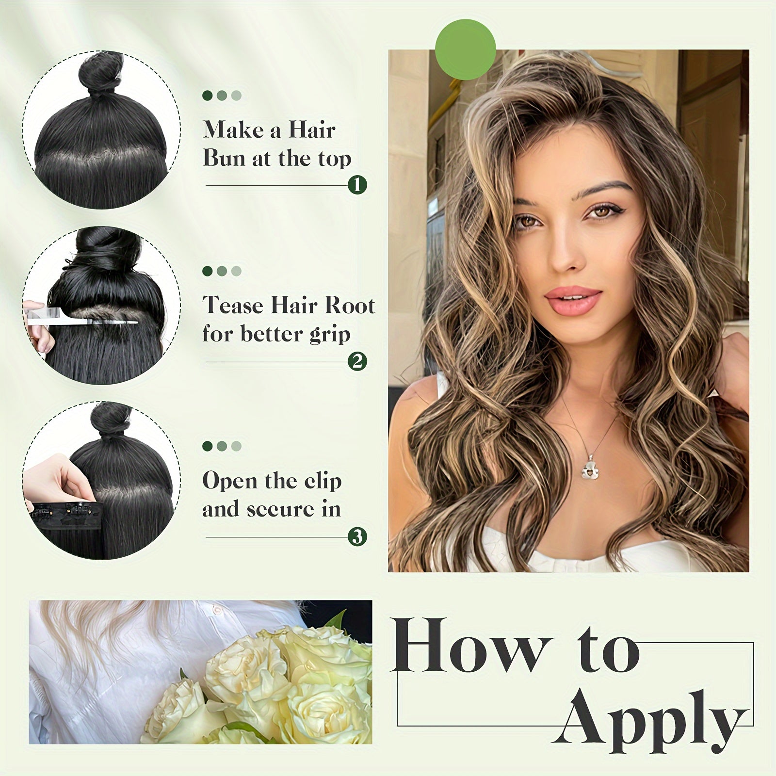 Balayage 55.88 cm Clip In Hair Extensions 4pcs Long Wavy Thick Highlighted Clip In Hairpieces Curly Synthetic Full Head Hair Extension for Women Daily Use Brown Bleach Blonde Black Christmas And Halloween Gift