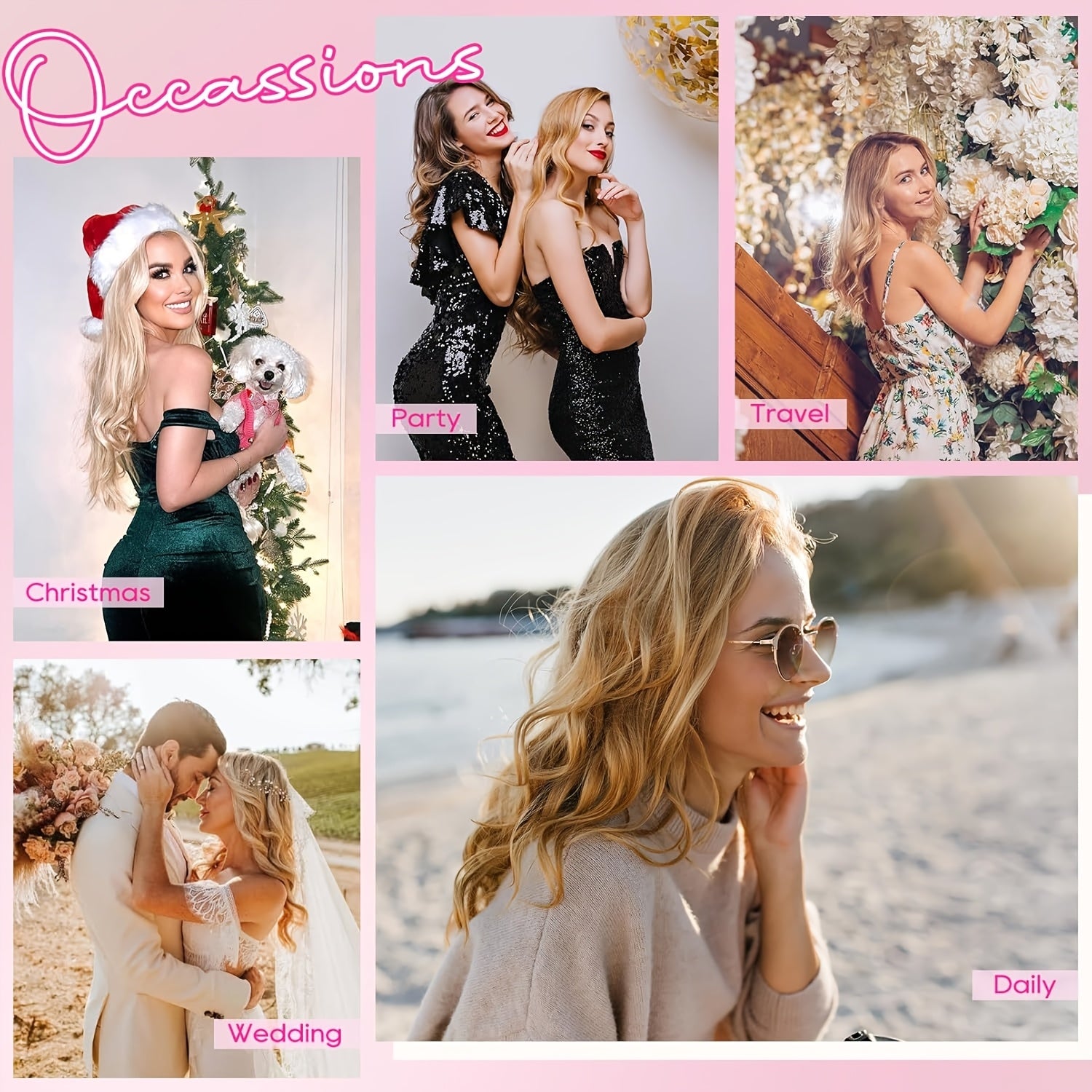 [Wavy Hair Extensions] 4pcs NAYOO Clip-In Short Beach Wavy Hair Extensions | Invisible Lace Weft, Natural Soft Hairpieces for Women, 14" Heat-Resistant Synthetic Hair, Easy Apply & Style for Everyday & Special Occasions