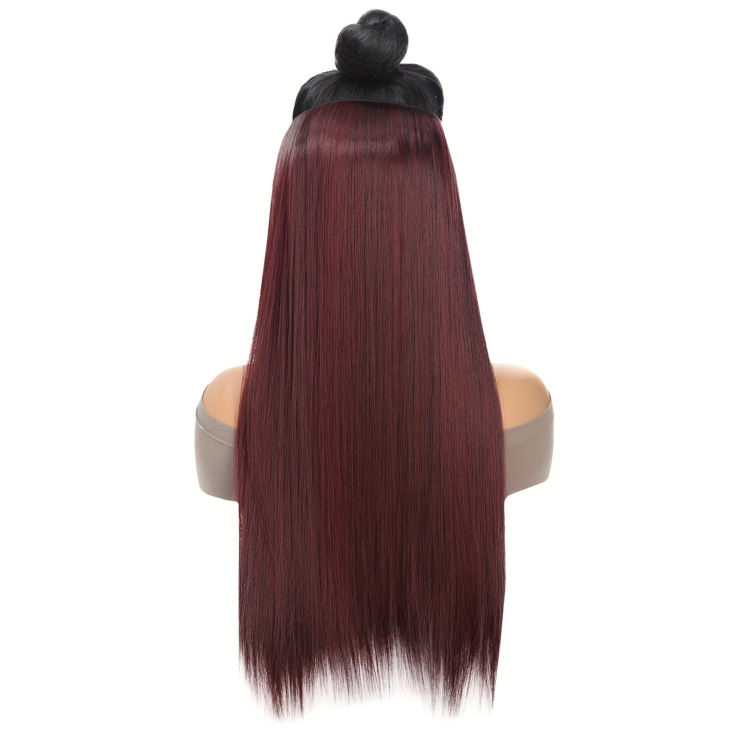 Synthesis Of The Line Type Hair Extensions Straight Hair Wig Piece One Hairpiece With Invisible Fish Line Transparent Wire Adjustable Size