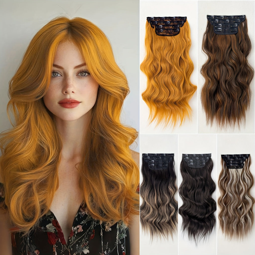 YUSULAXI 22" Heat-Resistant Synthetic Hair Patch - Ombre Curly Wave Extensions for Women, Multi-Ethnic Friendly, Natural Look & Easy Maintenance for Daily Use