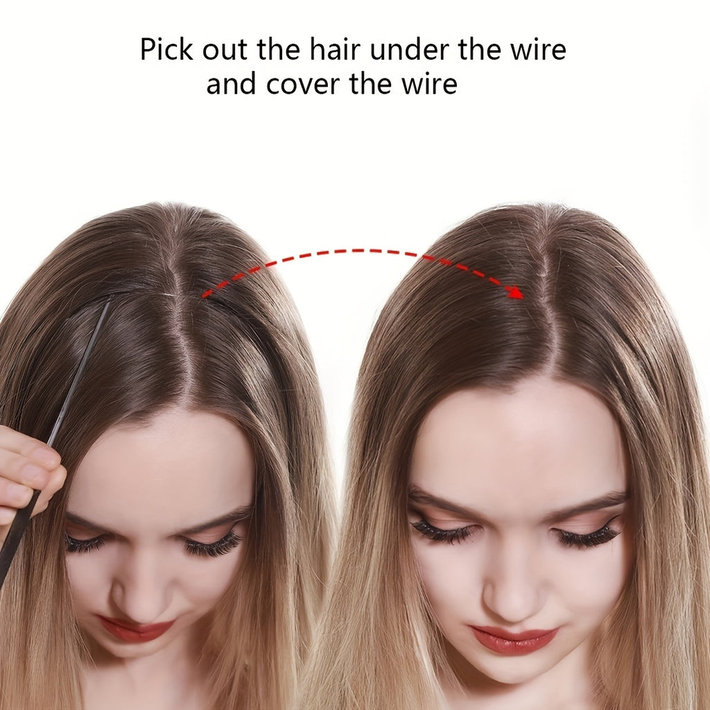 Invisible Wire Women's Hair Extensions - Easy-Clip Curly Synthetic Hairpieces, Comfortable & Natural-Looking for Full-Body Curls