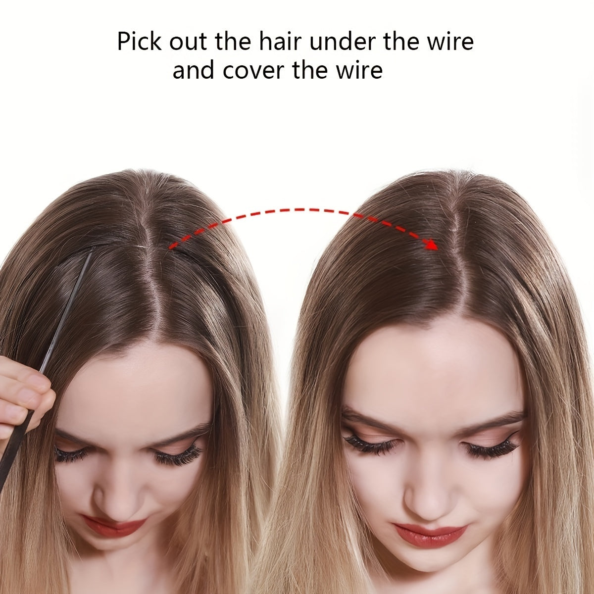 Invisible Wire Women's Hair Extensions - Easy-Clip Curly Synthetic Hairpieces, Comfortable & Natural-Looking for Full-Body Curls