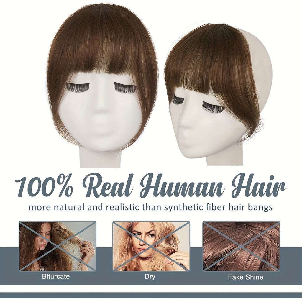 Clip-in Bangs 100% Human Hair Fringe Clip on Natural Hair Extensions Daily Party Fringe French Clip In Thick Natura Full Bangs