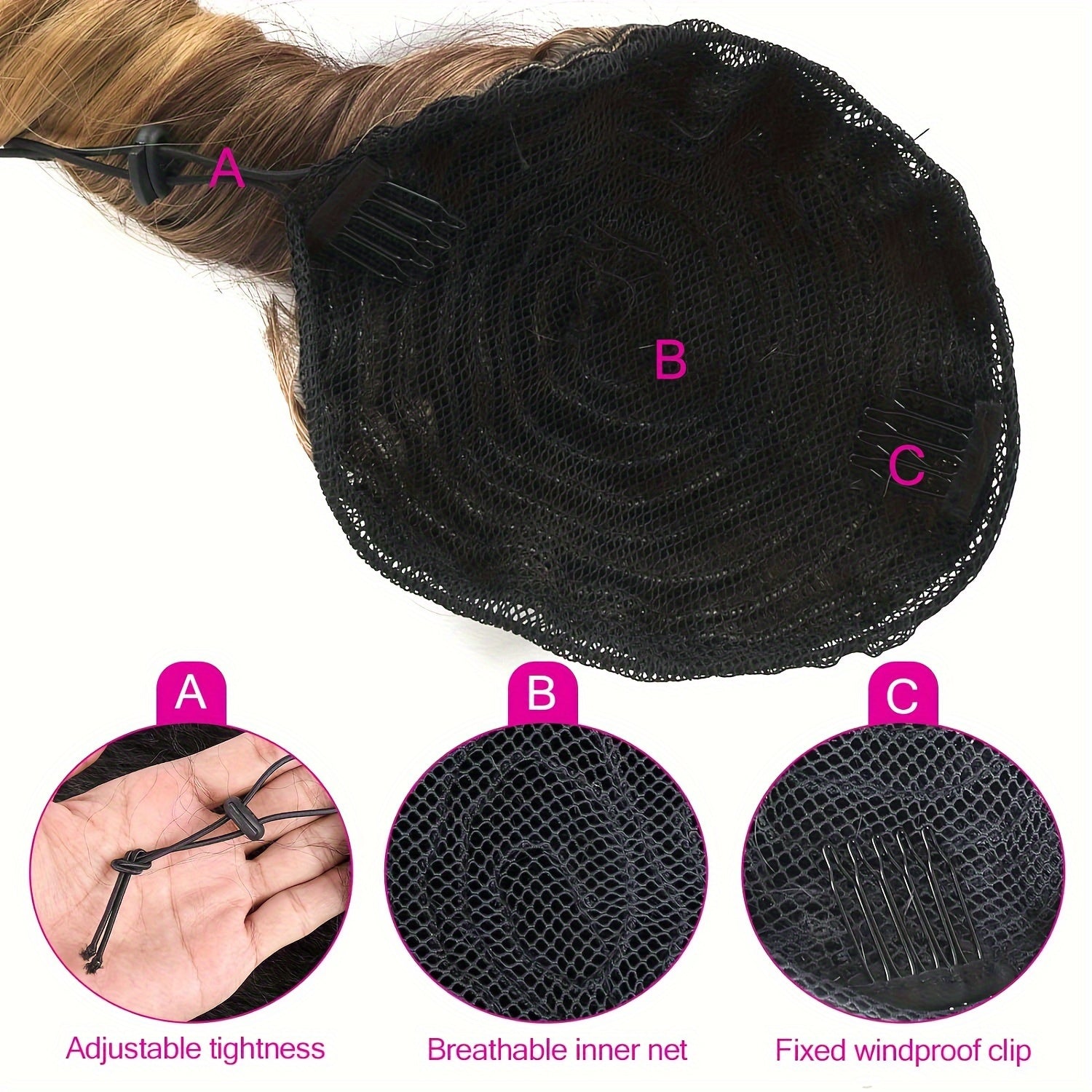 Blonde Curly Wave Clip-On Ponytail Hair Extensions for - Synthetic Drawstring Ponytail with Secure Clips, Elegant Volume & Length for Versatile Hairstyles, Ponytail Extension, Easy Hair Enhancement, Voluminous Ponytail, Secure Clip Attachment