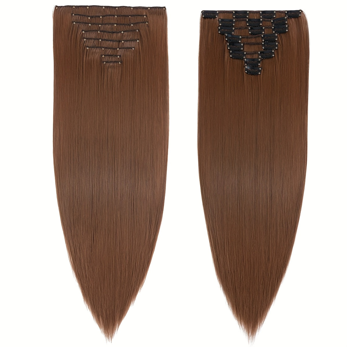 Benehair HAIR Hair Extensions Clip In 8pcs 18 Clips Synthetic Fiber Seamless 58.42cm Long Straight Full Head