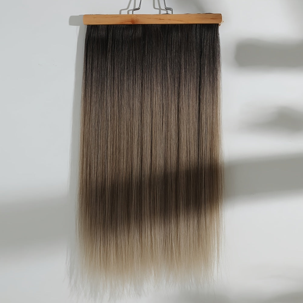 Clip In Hair Extensions 16 Clips 55.88 cm Set Ombre Long Straight Hair Extension for Women Synthetic Hair Extensions Hairpieces