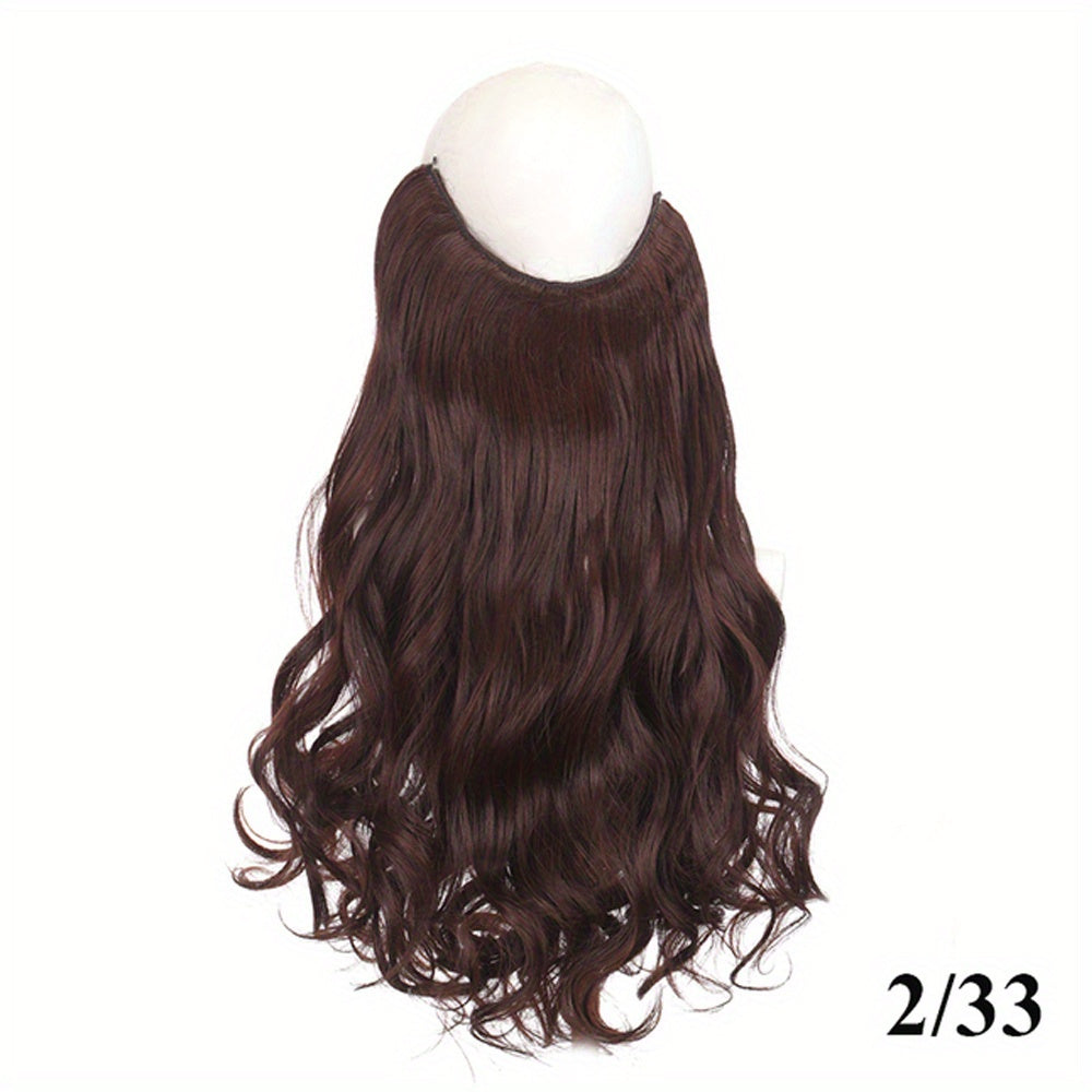 Invisible Wire Women's Hair Extensions - Easy-Clip Curly Synthetic Hairpieces, Comfortable & Natural-Looking for Full-Body Curls