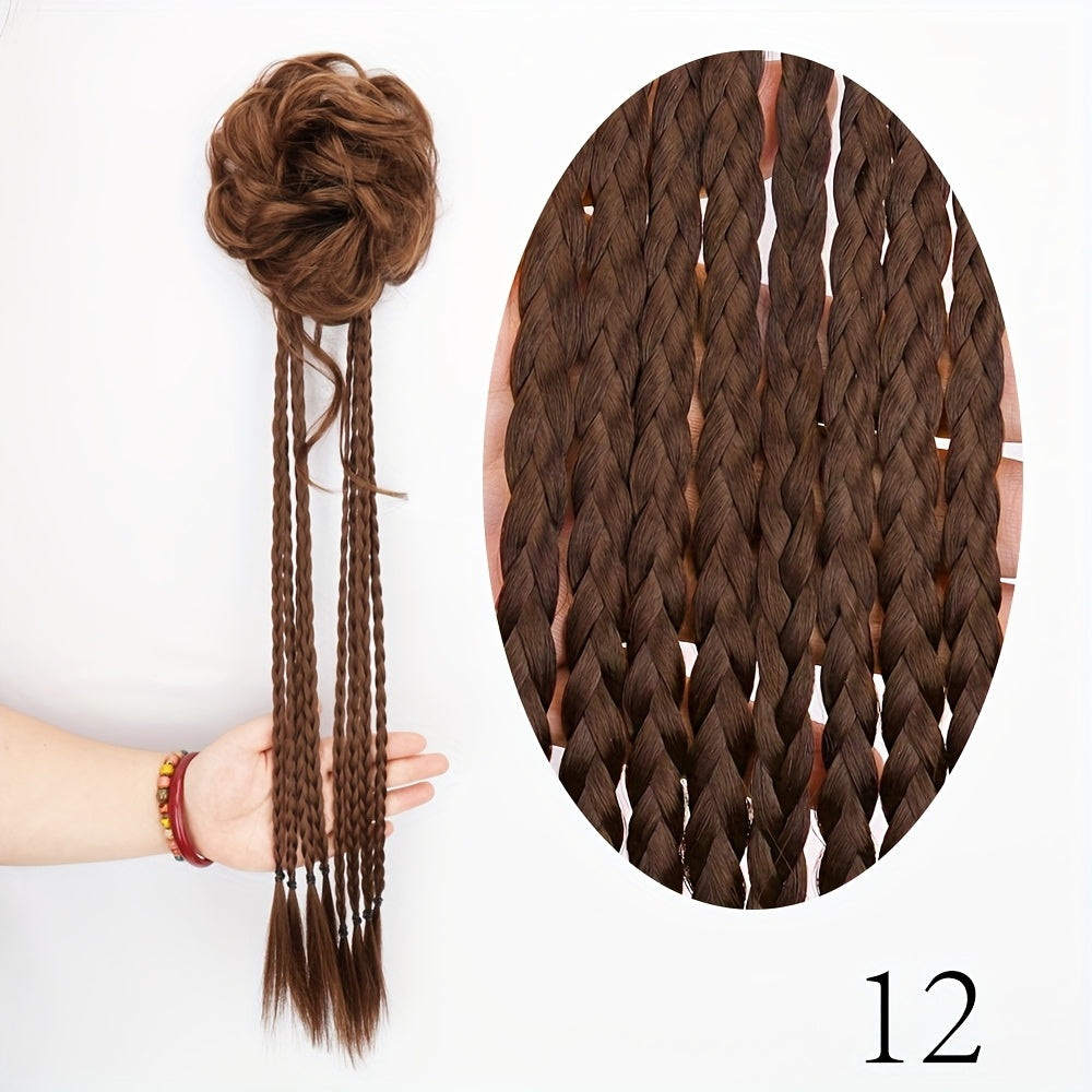 Women'S Silvery Gray Long Braid Ponytail Extension - High Temperature Fiber, Natural Look, Easy Attach, Everyday Synthetic Hairpiece for Women, Ponytail Extensio