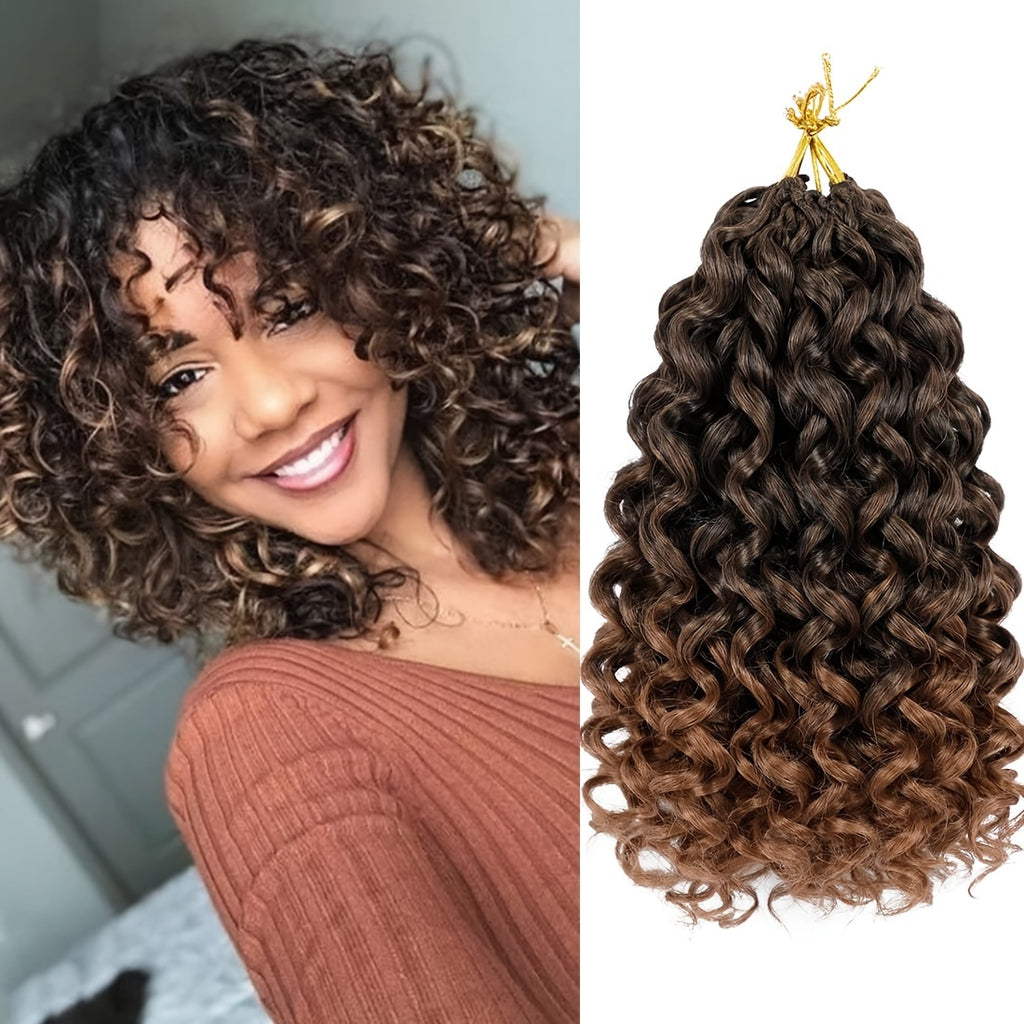 4 Packs Curl Crochet Hair Short Curly Crochet Hair For Women Water Wave Beach Curl Deep Twist Crochet Braids Synthetic Braiding Hair Extensions