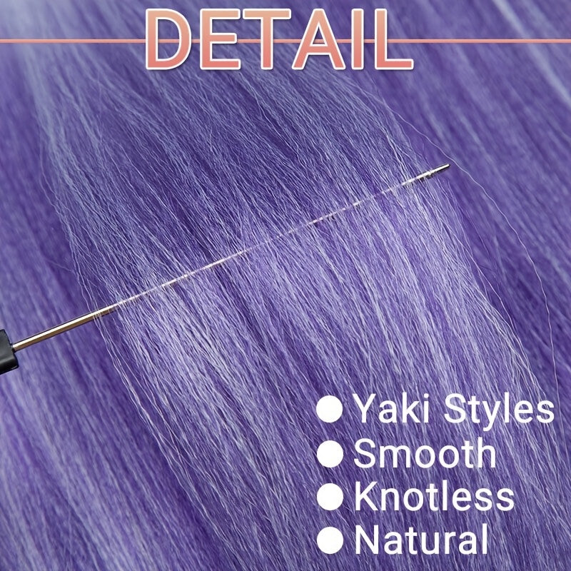3 Bundles, Soft Synthetic Fiber EZ Braid Professional Pre-Stretched Braiding Hair Extensions, Yaki Texture, Long Lasting Freshness, No Shedding, Unisex-Adult, Crochet For Bohemian Braids Goddess Faux Locs Water Wave Passion Twist Fluffy Natural Ombre