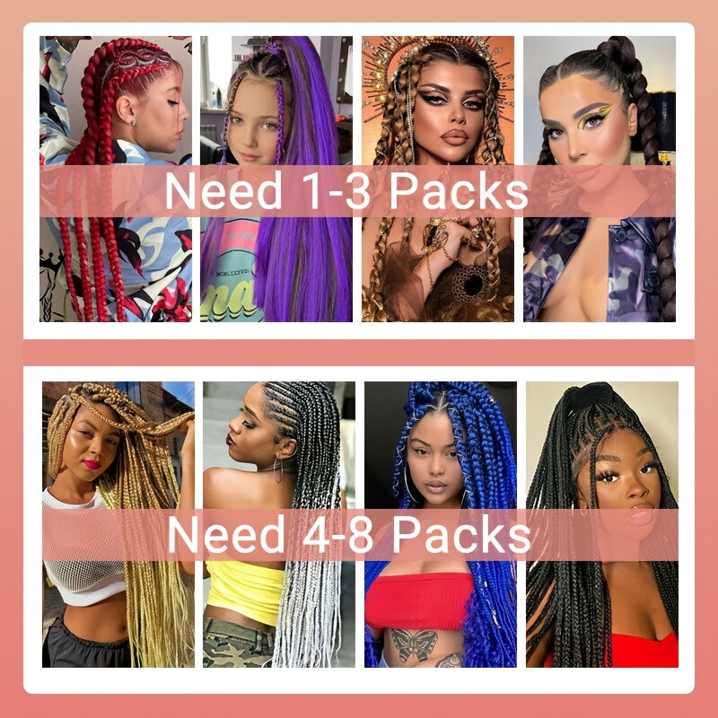 3 Bundles, Soft Synthetic Fiber EZ Braid Professional Pre-Stretched Braiding Hair Extensions, Yaki Texture, Long Lasting Freshness, No Shedding, Unisex-Adult, Crochet For Bohemian Braids Goddess Faux Locs Water Wave Passion Twist Fluffy Natural Ombre