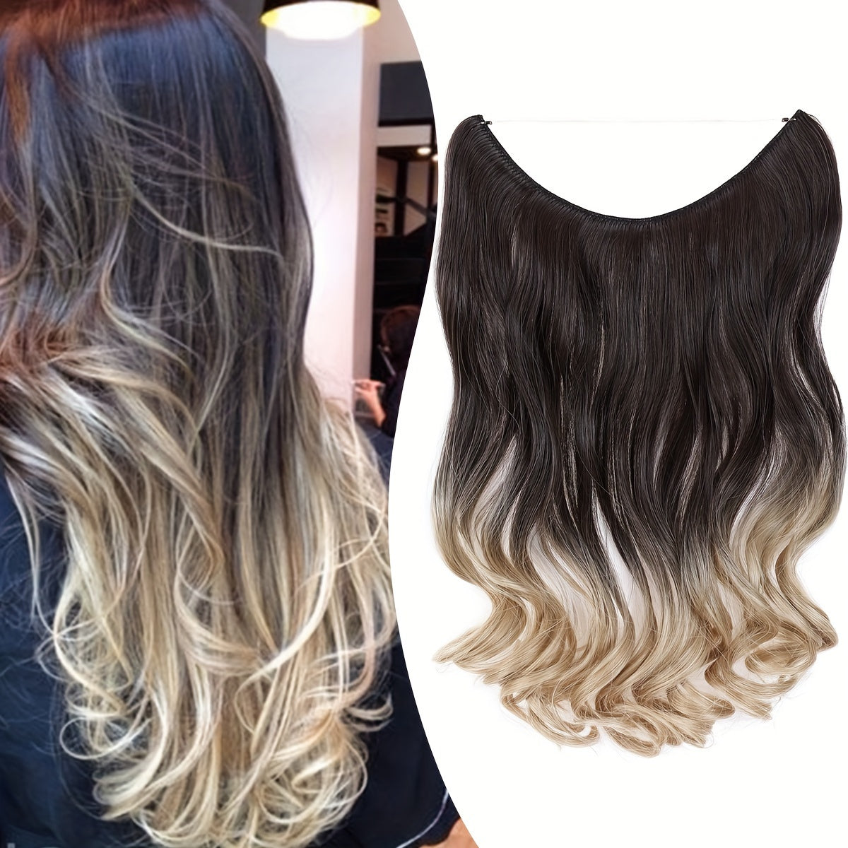Hair Extensions Invisible Hair Extensions Secret Hidden Wire Long Curly Hair Pieces For Women Synthetic Halloween Christmas