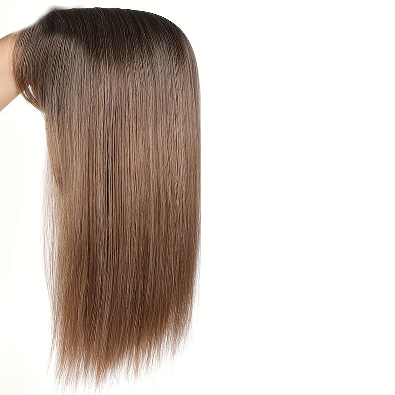 35.56cm Hair Toppers for Women with Thinning Hair Synthetic Clip in Hair Pieces Large Base Wiglets with Bangs Hair Extension Hairpieces Synthetic Straight Hair pieces with Bangs
