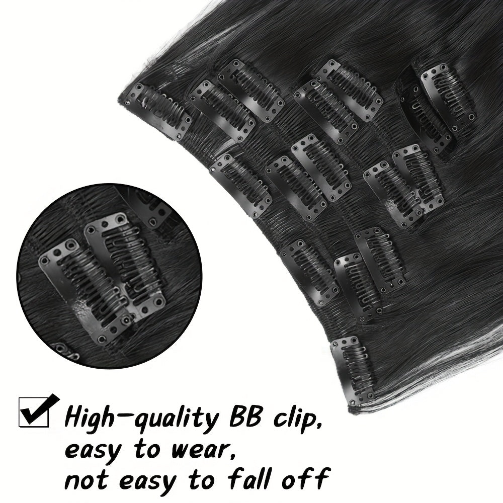 50.8 cm Curly Full Head 7 Separate Pieces Heat Resistance Synthetic Hair Clip in Hair Extensions- Long Hair Accessories for Women, Perfect for Party Daily Use