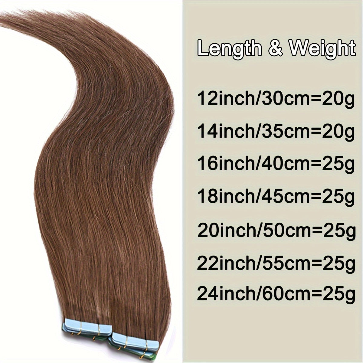 Tape In Hair Extensions Human Hair 100% Real Remy Human Hair Extensions Seamless Straight Hair Extensions Real Human Hair Tape In Extensions 30.48-60.96 cm 10 Pieces 25g/Set
