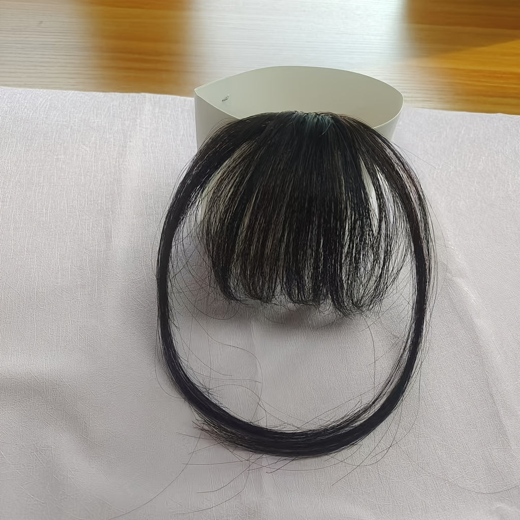 Clip-In Bangs - Invisible & Seamless Lightweight 100% Human Hair, Wispy Bangs with Sideburns, Natural Curved Hair Extensions for Women, Daily Wear & Stylish Look, Stylish Hair Accessory | Natural Hair Look | Lightweight Hairpiece, Hair Extensions