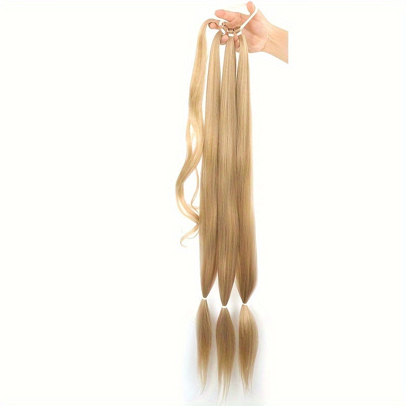 Elegant Long Straight Braided Ponytail Extension for Women - Natural-Looking, Soft Synthetic Hair with High-Temperature Fiber, Easy Wrap-Around Design - Perfect for Daily Use, Ponytail Hair Extensions