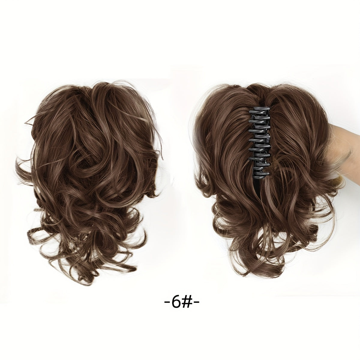 Elegant Curly Wave Ponytail Extension for Women, Fashionable Short Ponytail Clip-On Hairpiece with Volume and Texture