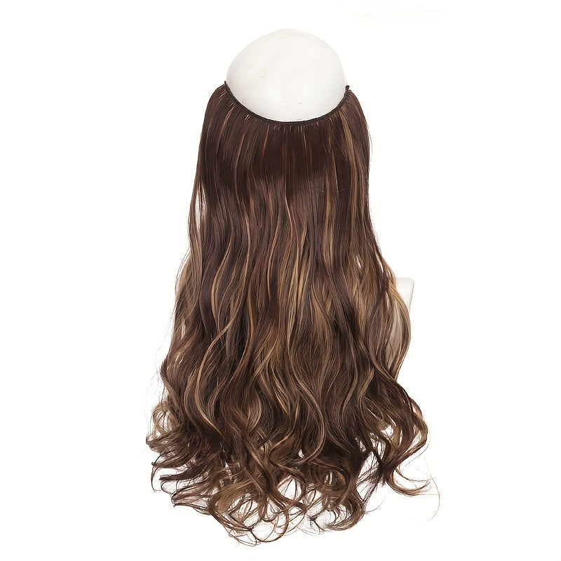 Invisible Wire Women's Hair Extensions - Easy-Clip Curly Synthetic Hairpieces, Comfortable & Natural-Looking for Full-Body Curls
